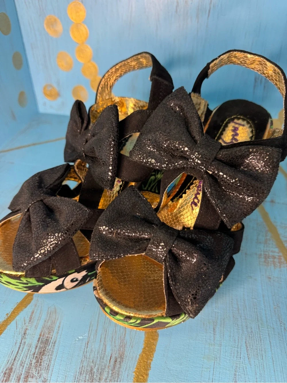 Irregular Choice Panda & Bamboo Print - size 7.5